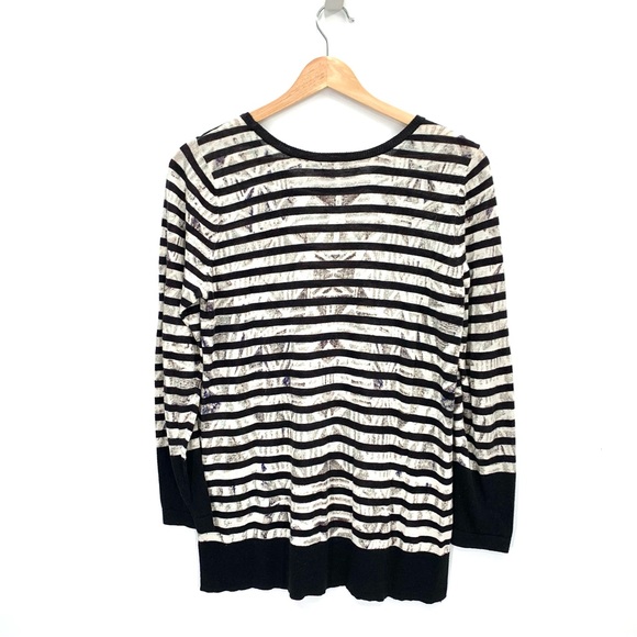 NIC + ZOE Lightweight Crew Neck Striped Sweater Size Small Petite - Picture 5 of 12